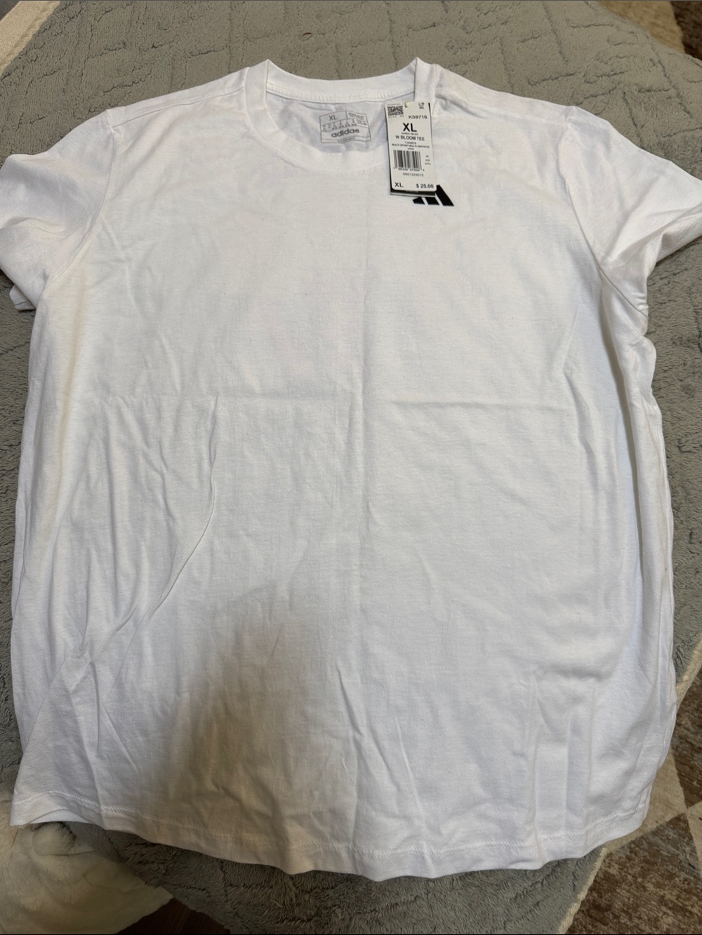 adidas White Short Sleeve Crew Neck Tee - Men's XL